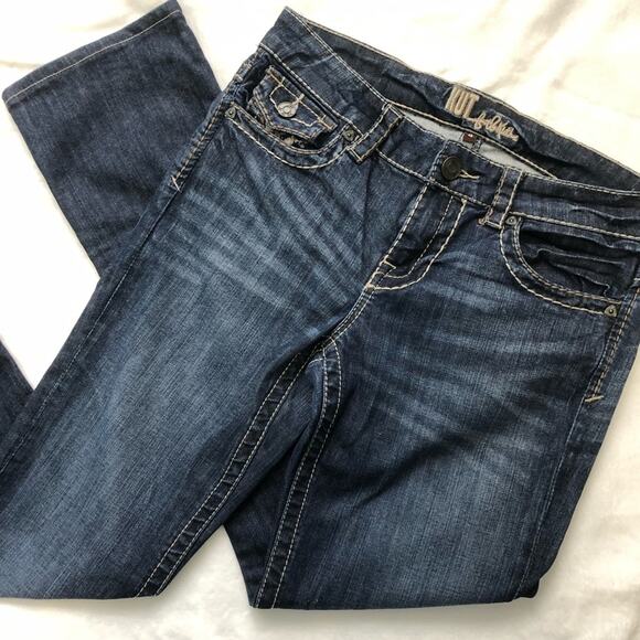 Kut from the Kloth skinny straight denim jeans size 4 flap pocket - Picture 7 of 8